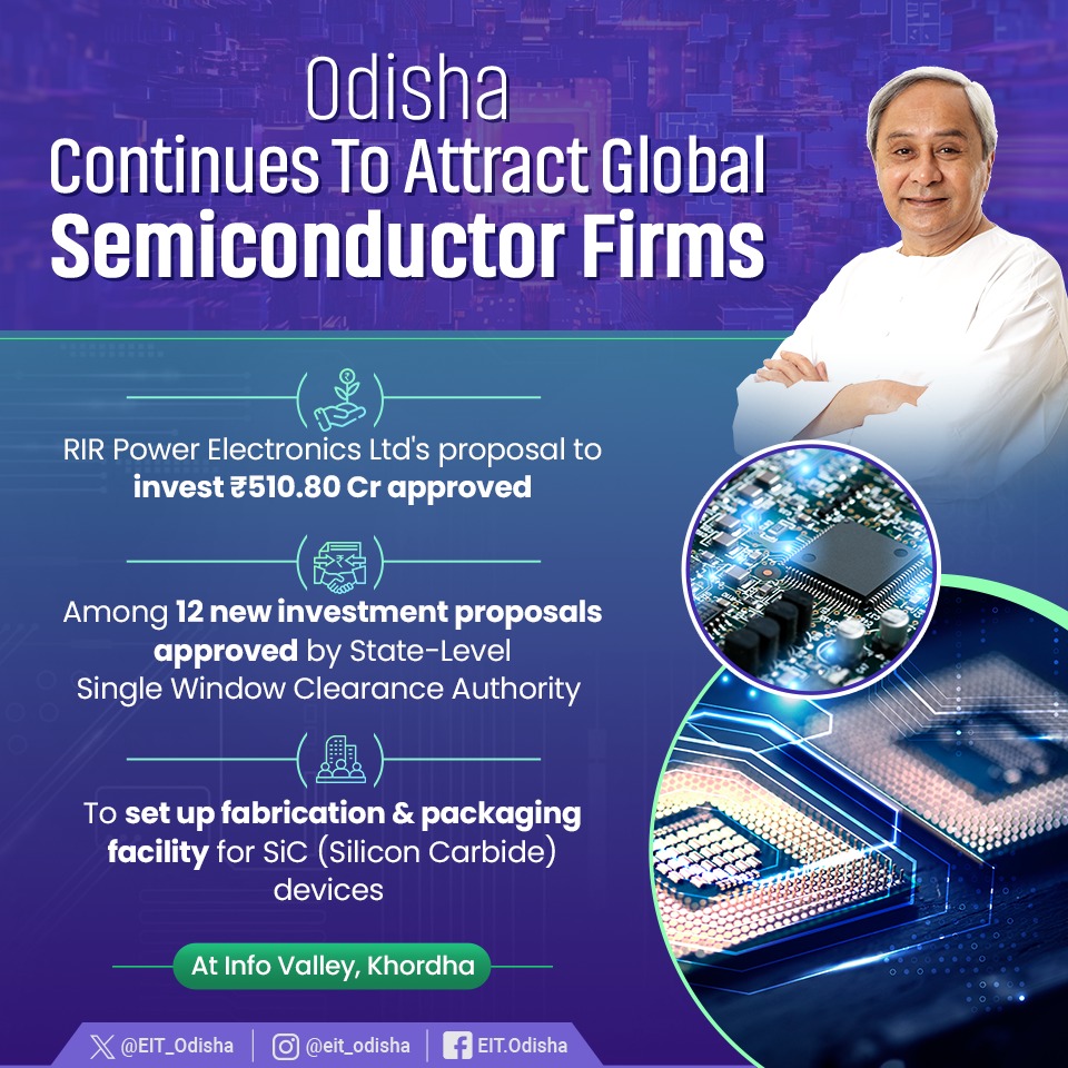 RIR Power Electronics Ltd's ₹510.80 Crore SiC Device Facility Plan Gets Nod from Odisha Government